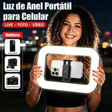 Ring Light Anel De Luz Profissional Com Suporte Celular Adaptador Para Fotografia Vídeo Streaming