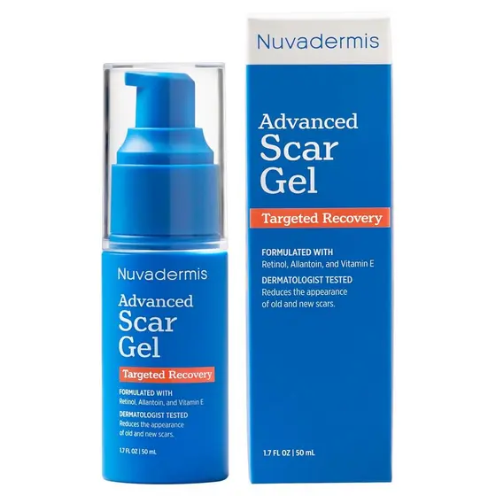 NUVADERMIS Gel para Cicatrizes - Creme para Cicatrizes Cirúrgicas - Fórmula em Gel Transparente com Retinol e Vitamina E
