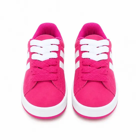 Tênis Infantil Feminino Casual Colegial 2 Cadarço Sapato Escolar Solado Costurado Anti Derrapante