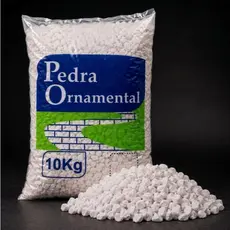 Seixo Branco Dolomita Pedra Branca Para Jardim Vaso 10kg Natural Jardinagem Canteiro Caminho