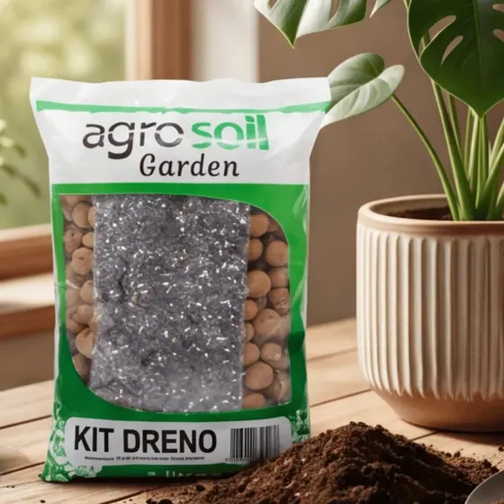 Kit Dreno 3Lts Agrosoil Argila Expandida com Manta Bidim para Vasos, Jardinagem, Drenagem e Plantas