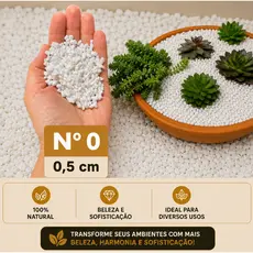 Pedrisco Pedrinha Nº 0 Branca 1kg até 5kg para Jardim Aquário Vaso de Planta Decoração de Calçada