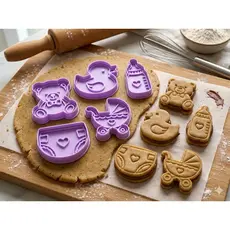 Kit 5 cortadores de biscoito Chá de Bebê