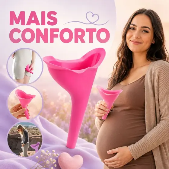 Urinol Feminino Portatil Dispositivo para Urinar em Pe Reutilizavel Silicone Viagem Camping