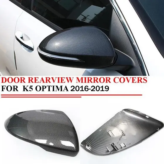 Para KIA K5 Optima 2016-2019 ABS Estilo Fivela De Fibra De Carbono Exterior Do Carro Porta Lateral Espelho Retrovisor Ta