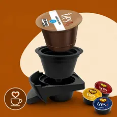 Adaptador Capsula Tres Coracoes para Dolce Gusto Reutilizavel Escolha Seu Kit Refil Cafe