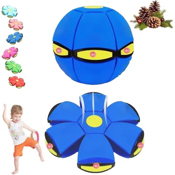 Bola Mágica Saltitante, Disco Voador Mágico, Bola Saltitante, Brinquedo de Forma Dupla com 6 Luzes, Interação entre Pais