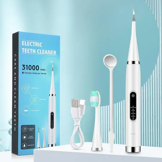 Um conjunto de escovas de dentes elétricas, 5 modos, escova de dentes, ferramentas de dental. Produtos de higien