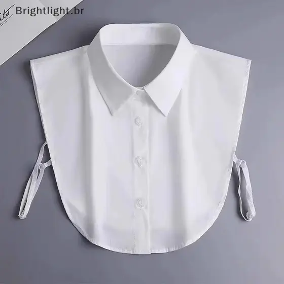 [brightlight.br] Gola Falsa Feminina Meia Camisa Empresarial Confortável Para Homens Mulheres Ocasiões Formais [BR]