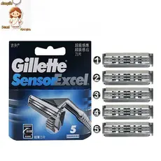 Barbeadores Sensor Gillette Excel Substituição da cabeça dos homens Barba facial Cabelo Remover Barbeador de camada dupl