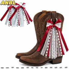 ANBL 1 Par De Amuletos De Bota , Decoração Removível Sapato DIY , Acessórios De Laço De Fita De Borla