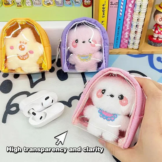 [largeloohg] Bolsa De Exibição Transparente Para Bonecas Pequenas , Crachá De Anime , Moedas , Caixa Organizadora , Moch