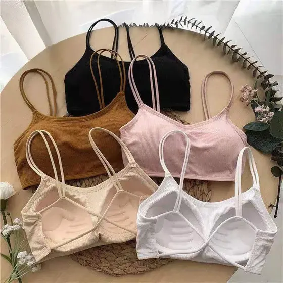 1/3 Kit Sutiã Feminino De Algodão Sem Costura Com Acolchoamento , Esportivo Push Up/Roupa Íntima/Top Para Academia ALES