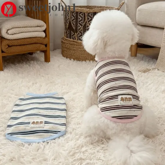 SWEETJOHN1 Camiseta Listrada Para Cães , Colete Confortável E Macio Resfriamento De Pulôver Animais De Estimação Com Pro