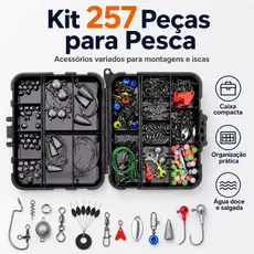 257Pcs Acessórios De Pesca Kit Incluindo Pesos Chumbada Pesca Gira Snaps Com Caixa