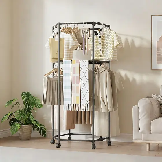 Cabideiro de Chão para Uso Doméstico, Cabideiro para Quarto ou Varanda, Móvel