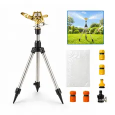 Aspersor Giratório Com Tripé De Aço Inoxidável E Kit De Cone