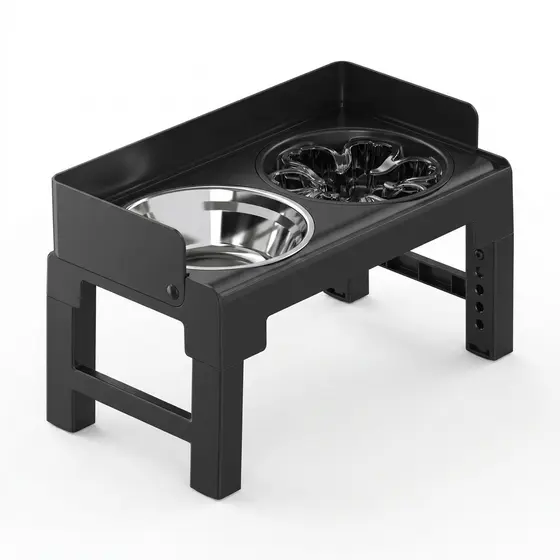 Kit Comedouro Bebedouro Elevado Duplo Inox – Altura Regulável para Cães e Gatos de Todos os Portes