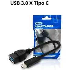Cabo Adaptador OTG USB 3.0 Para Tipo C Macho Knup KP-AD120 Pendrive Mouse Teclado No Celular Tablet MacBook 15cm