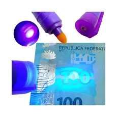 Caneta Teste Dinheiro Falso Com Luz Negra Ultravioleta Identifica Nota Falsa Segurança Comercio Escritorio