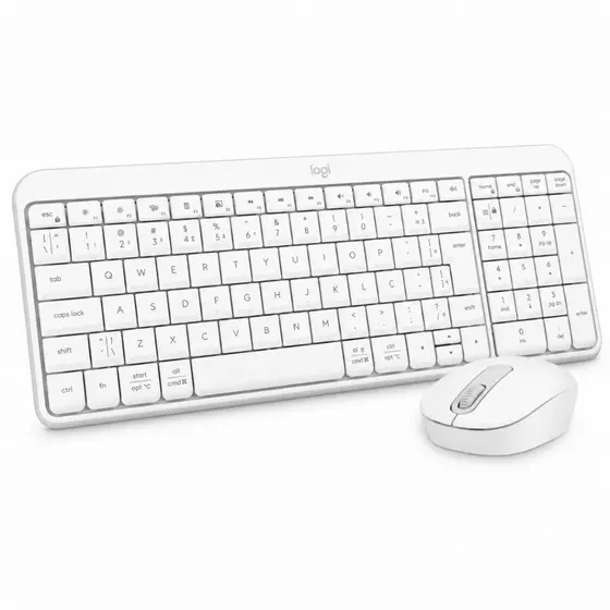Kit Teclado e Mouse Logitech MK250 Bluetooth ABNT2 Branco Original