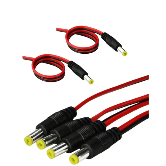 Kit 6 Conector P4 Macho Rabicho 12V Luatek LKP-401 P/ Câmera CFTV Fita Led Arduino Cabo Alimentação