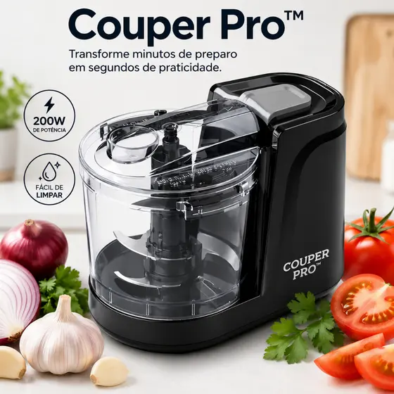 Mini Processador Elétrico  200W Triturador Alimentos 350ml | Alho Cebola Legumes Carnes 220V