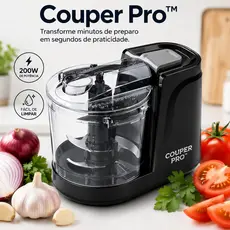 Mini Processador Elétrico  200W Triturador Alimentos 350ml | Alho Cebola Legumes Carnes 220V