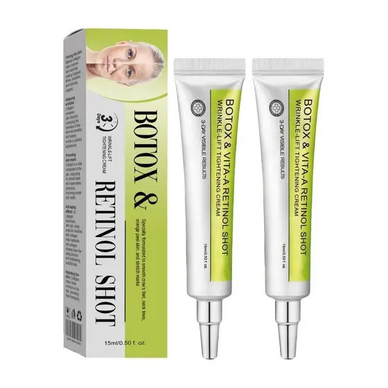 Botoxmix & Vita-A Retinol Shot Antirrugas, Efeito Lifting Instantâneo, Redutor de Poros, Linhas Finas, Conjunto de 2 Peç