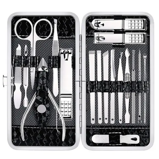Conjunto de Cortadores de Unhas Yougai - 18 Peças, Kit Profissional de Manicure e Pedicure, Presentes para o Dia dos Pai