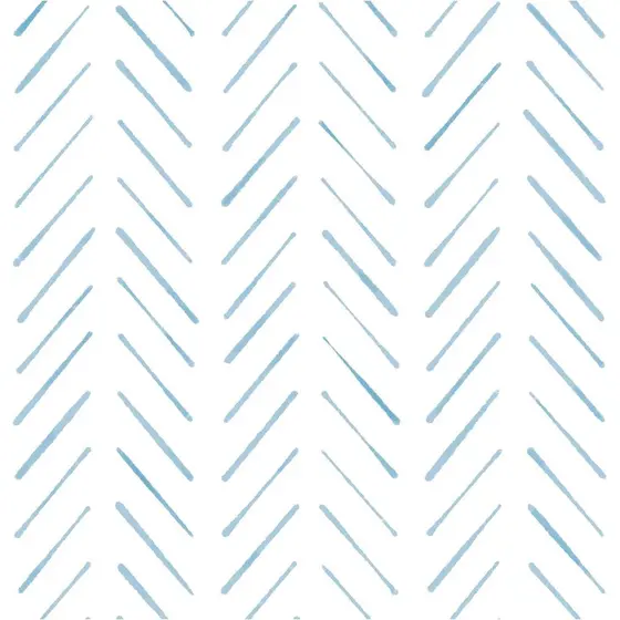 Papel de Parede em Padrão Espinha de Peixe, Papel de Parede Autoadesivo Azul e Branco, Papel de Parede Moderno 17,3"x78,