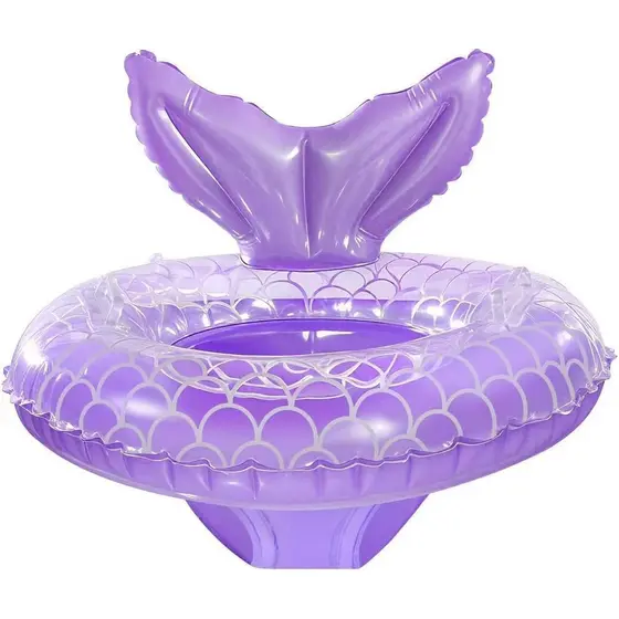 Flutuador de Piscina para Bebês, Boia Inflável de Sereia com Assento e Alça, Flutuadores de Piscina para Bebês Meninas e