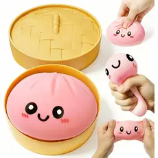 Bola Antiestresse de Dumpling Atualizada 2026, Brinquedo Squishy de Dumpling com Vaporizador, Caixa Surpresa de Brinqued