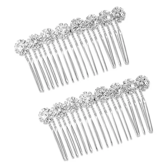 2 Peças de Pentes Laterais de Cabelo com Strass, Pente de Cabelo de Pérolas em Liga, Pentes de Cabelo para Mulheres, Ace