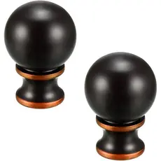 Ponteira de Lâmpada, 1-1/2 Polegadas, Bronze Envelhecido, Botão Esférico de Aço, Acessórios de Decoração para Abajur, 2