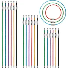Pacote com 36 Chaveiros de Cabo de Aço Inoxidável de 1,5mm, 5,9", 7,8", 9,8" para Pendurar Etiquetas de Bagagem, Chaveir