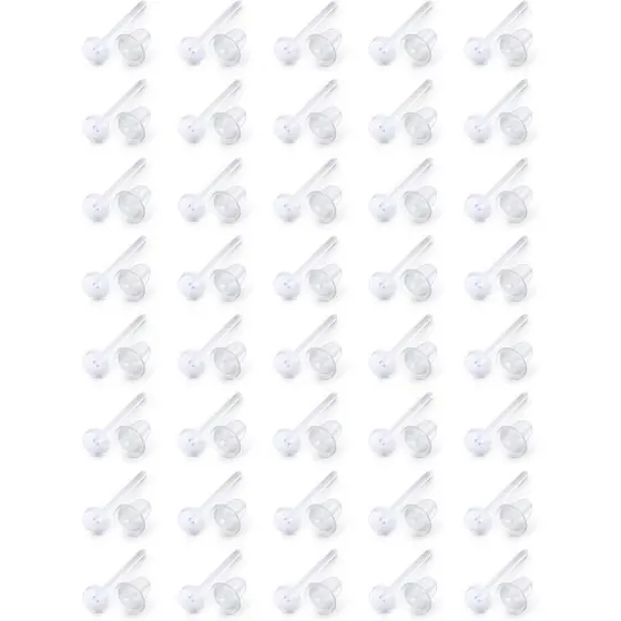 40 Pares de Pinos de Brinco Invisíveis de Plástico Transparente, Retentores de Furo de Orelha, Espaçadores de Orelha Tra
