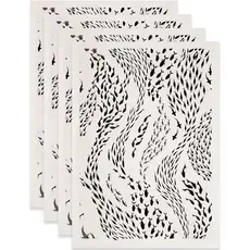 SUPERDANT 4PCS Papel de Transferência Subesmalte com Motivo de Peixes Marinhos para Cerâmica, Porcelana e Argila, Decalq