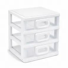 Mini Gaveteiro Organizador 3 Gavetas para Maquiagem Escritório e Acessórios