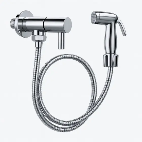 Ducha Higiênica Para Banheiro KIT COM REGISTRO ÚNICO Chuverinho Íntimo Resistente Cromada Aço Inox e Abs