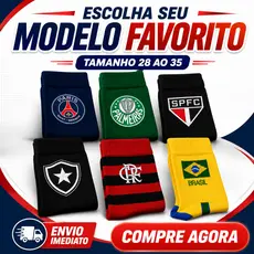 Meião Esportivo Infantil Futebol Tamanho 28 ao 35 - Envio Imediato !!!