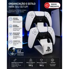 Suporte para 2 Controles PS5 PS4 DualSense Duplo Organizador Gamer de Mesa