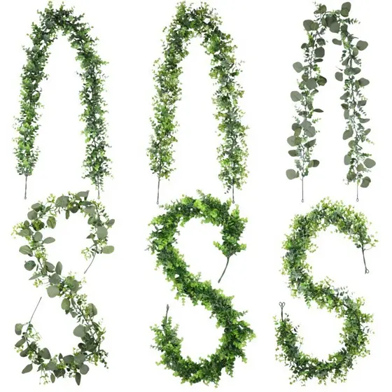 Decorações de flores artificiais de rattan, plantas artificiais para decoração de casa, plantas artificiais para pendura