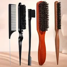 Escova De Cabelo 5 Peças Conjunto Unisex Adulto Ferramentas Estilo Barba Aliciamento Para Cabelos Grossos Encaracolados