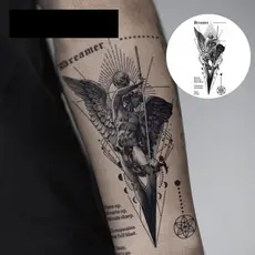 Tatuagem Temporária Adesivo Asa Design Impermeável Durável Falsa Para Homens Mulheres Braços Semi Permanente
