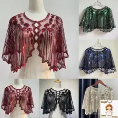 Xale 110g Festa de Casamento Das Mulheres E lantejoulas Deco 1920 Bolero Gatsby Capa Temático IK7R