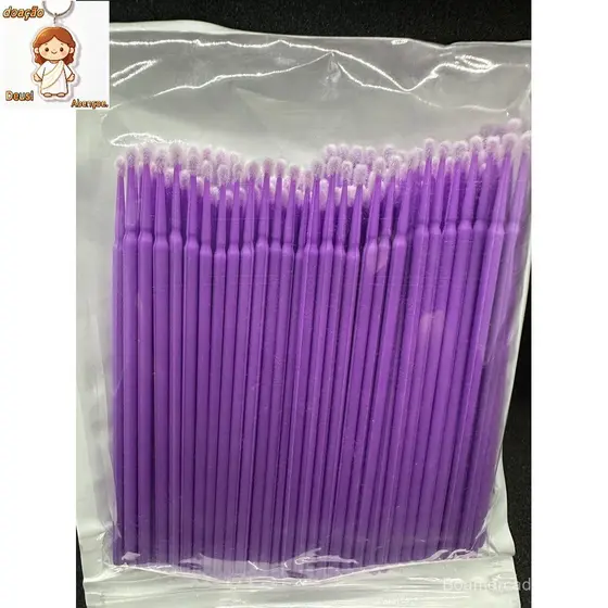 300 pcs Microbrush Cotonete Alongamento Extensão Cílios Remoção