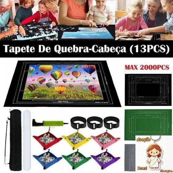 Suporte para Quebra-Cabeças até 2000 Peças Tapete de Quebra-Cabeça Mantenha Limpo e Organizado Almofada de Quebra-Cabeça
