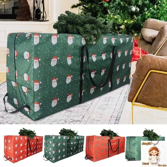 Grande Saco De Armazenamento De Árvore De Natal Durável À Prova D'água Tecido Oxford 210D Com 4 Alças Sacos Para Fácil T