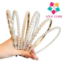 ANA1108 KIT 5 PCS Tiara de Pérolas / Arquinho de Perolas - Acessórios femininos de cabelo